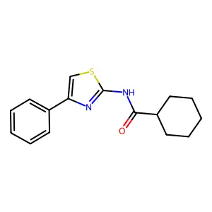 N-(4-phenyl-1,3-thiazol-2-yl)cyclohexanecarboxamide structure