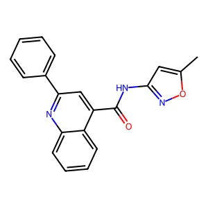 N-(5-methyl-1,2-oxazol-3-yl)-2-phenylquinoline-4-carboxamide structure