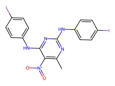 5-Nitro-2,4-bis(4-iodoanilino)-6-methylpyrimidine structure