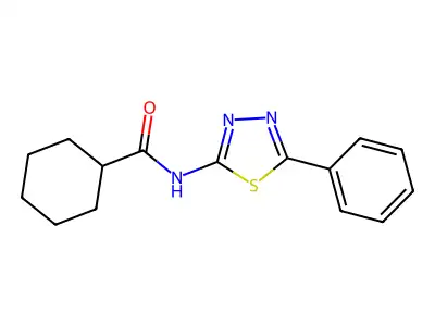 N-(5-phenyl-1,3,4-thiadiazol-2-yl)cyclohexanecarboxamide structure