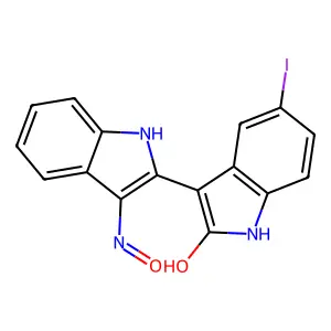 5-iodo-Indirubin-3'-monoxime structure