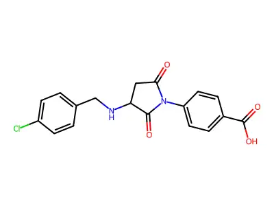 4-{3-[(4-Chlorobenzyl)amino]-2,5-dioxopyrrolidin-1-yl}benzoic acid structure