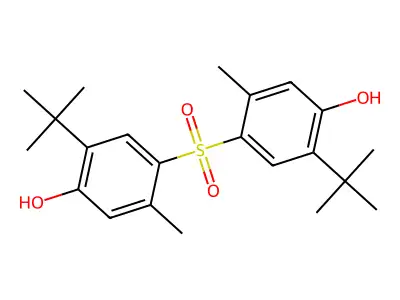 4,4'-Sulfonylbis(6-(tert-butyl)-M-cresol) structure