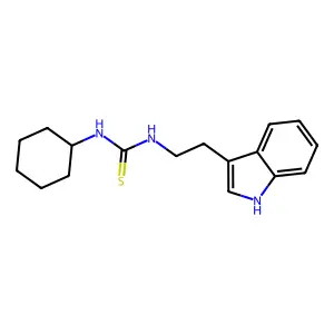 1-cyclohexyl-3-[2-(1H-indol-3-yl)ethyl]thiourea structure