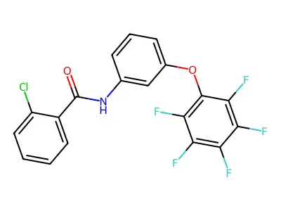 N1-[3-(2,3,4,5,6-pentafluorophenoxy)phenyl]-2-chlorobenzamide structure