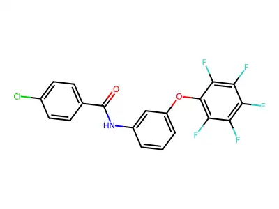 N1-[3-(2,3,4,5,6-pentafluorophenoxy)phenyl]-4-chlorobenzamide structure