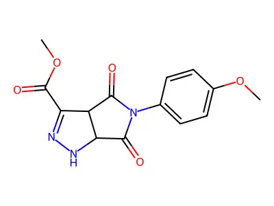 methyl 5-(4-methoxyphenyl)-4,6-dioxo-1,3a,4,5,6,6a-hexahydropyrrolo[3,4-c]pyrazole-3-carboxylate structure
