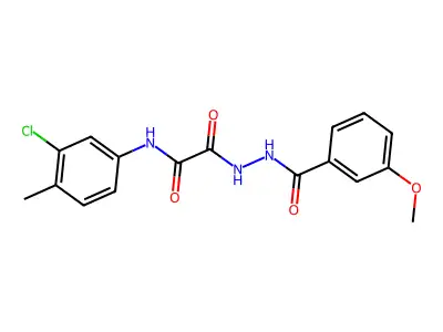 N-(3-chloro-4-methylphenyl)-1-[N'-(3-methoxybenzoyl)hydrazinecarbonyl]formamide structure