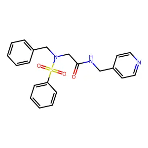 2-[benzenesulfonyl(benzyl)amino]-N-(pyridin-4-ylmethyl)acetamide structure