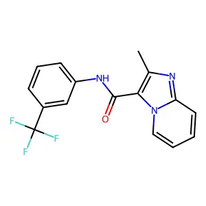2-methyl-N-[3-(trifluoromethyl)phenyl]imidazo[1,2-a]pyridine-3-carboxamide structure