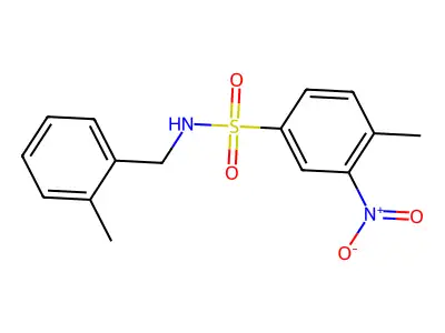 4-methyl-N-(2-methylbenzyl)-3-nitrobenzenesulfonamide structure