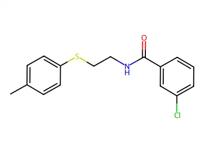 3-chloro-N-[2-(4-methylphenyl)sulfanylethyl]benzamide structure