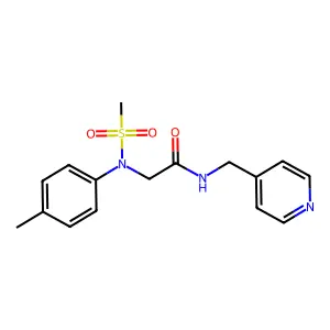 2-[4-methyl(methylsulfonyl)anilino]-N-(4-pyridinylmethyl)acetamide structure