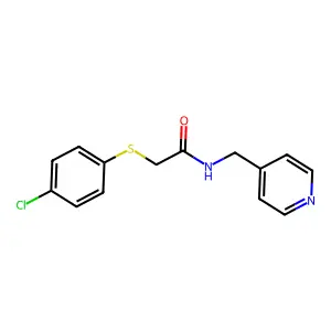 2-[(4-chlorophenyl)sulfanyl]-N-(pyridin-4-ylmethyl)acetamide structure