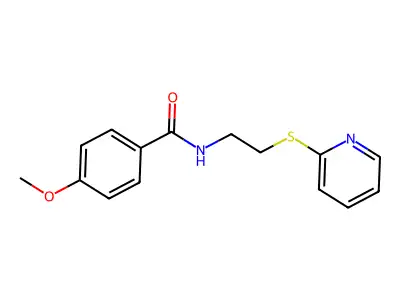 4-methoxy-N-(2-pyridin-2-ylsulfanylethyl)benzamide structure