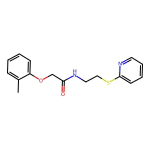 2-(2-methylphenoxy)-N-(2-pyridin-2-ylsulfanylethyl)acetamide structure