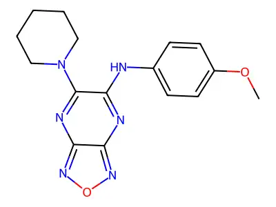 N-(4-methoxyphenyl)-5-piperidin-1-yl-[1,2,5]oxadiazolo[3,4-b]pyrazin-6-amine structure