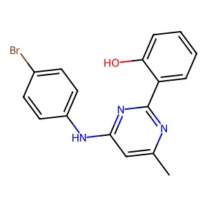 2-(4-((4-Bromophenyl)amino)-6-methylpyrimidin-2-yl)phenol structure