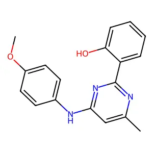 2-(4-((4-Methoxyphenyl)amino)-6-methylpyrimidin-2-yl)phenol structure