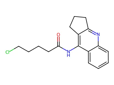5-chloro-N-(2,3-dihydro-1H-cyclopenta[b]quinolin-9-yl)pentanamide structure
