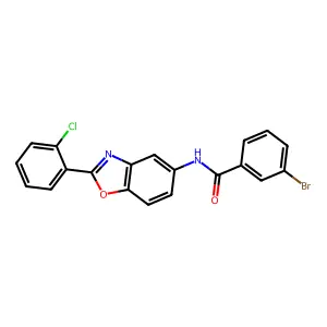 3-bromo-N-[2-(2-chlorophenyl)-1,3-benzoxazol-5-yl]benzamide structure