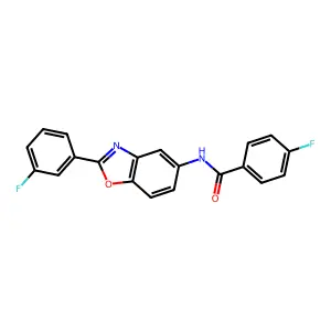 4-fluoro-N-[2-(3-fluorophenyl)-1,3-benzoxazol-5-yl]benzamide structure