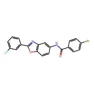 4-bromo-N-[2-(3-fluorophenyl)-1,3-benzoxazol-5-yl]benzamide structure