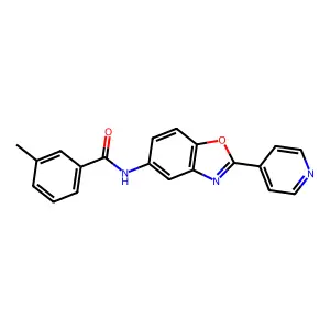 3-methyl-N-(2-pyridin-4-yl-1,3-benzoxazol-5-yl)benzamide structure