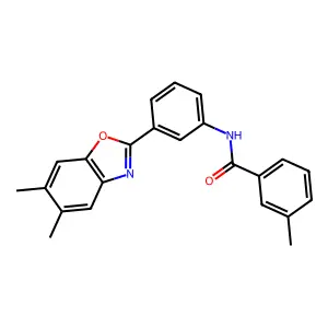 N-[3-(5,6-dimethyl-1,3-benzoxazol-2-yl)phenyl]-3-methylbenzamide structure