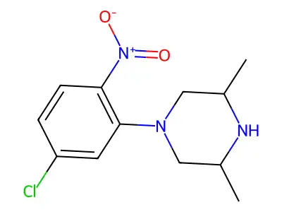 1-(5-Chloro-2-nitrophenyl)-3,5-dimethylpiperazine structure