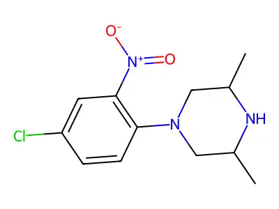 1-(4-Chloro-2-nitrophenyl)-3,5-dimethylpiperazine structure