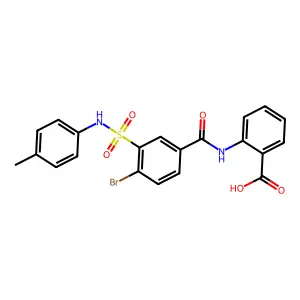 2-[[4-Bromo-3-[(4-methylphenyl)sulfamoyl]benzoyl]amino]benzoic acid structure
