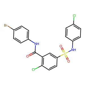 N-(4-bromophenyl)-2-chloro-5-[(4-chloroanilino)sulfonyl]benzamide structure