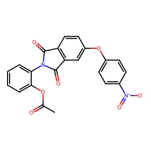 2-[5-({4-nitrophenyl}oxy)-1,3-dioxo-1,3-dihydro-2H-isoindol-2-yl]phenyl acetate structure
