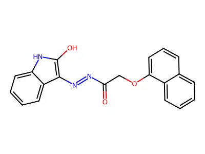 3-(2-(1-Naphthoxy)acetylhydrazidyl)-2-oxoindoline structure