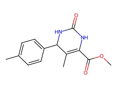 4-pyrimidinecarboxylic acid,1,2,3,6-tetrahydro-5-methyl-6-(4-methylphenyl)-2-oxo-,methyl ester structure