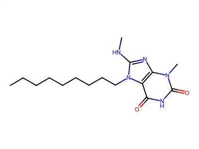 3-Methyl-8-(methylamino)-7-nonylpurine-2,6-dione structure