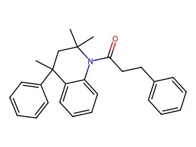 3-phenyl-1-(2,2,4-trimethyl-4-phenyl-3H-quinolin-1-yl)propan-1-one structure
