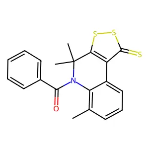 5-benzoyl-4,4,6-trimethyl-4,5-dihydro-1H-[1,2]dithiolo[3,4-c]quinoline-1-thione structure