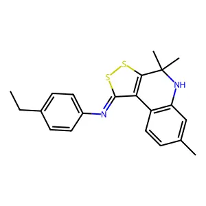 N-(4-ethylphenyl)-4,4,7-trimethyl-5H-dithiolo[3,4-c]quinolin-1-imine structure