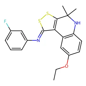 8-ethoxy-N-(3-fluorophenyl)-4,4-dimethyl-5H-dithiolo[3,4-c]quinolin-1-imine structure
