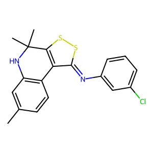 N-(3-chlorophenyl)-4,4,7-trimethyl-5H-dithiolo[3,4-c]quinolin-1-imine structure