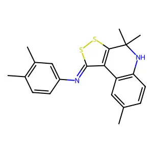 N-(3,4-dimethylphenyl)-4,4,8-trimethyl-5H-dithiolo[3,4-c]quinolin-1-imine structure