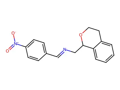 N-(3,4-dihydro-1H-isochromen-1-ylmethyl)-N-(4-nitrobenzylidene)amine structure