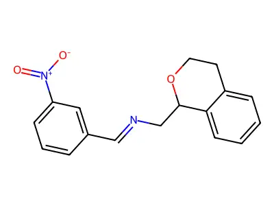 N-(3,4-dihydro-1H-isochromen-1-ylmethyl)-N-(3-nitrobenzylidene)amine structure