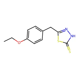 5-[(4-ethoxyphenyl)methyl]-3H-1,3,4-thiadiazole-2-thione structure