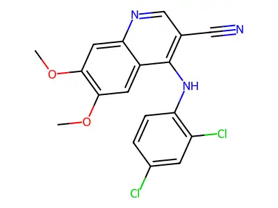 4-[(2,4-Dichlorophenyl)amino]-6,7-dimethoxy-3-quinolinecarbonitrile structure