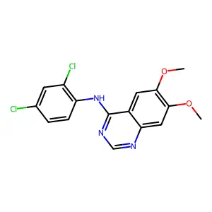 N-(2,4-dichlorophenyl)-6,7-dimethoxyquinazolin-4-amine structure