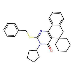 2-benzylsulfanyl-3-cyclopentylspiro[6H-benzo[h]quinazoline-5,1'-cyclohexane]-4-one structure