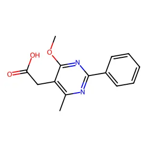 (4-Methoxy-6-methyl-2-phenyl-pyrimidin-5-yl)-acetic acid structure